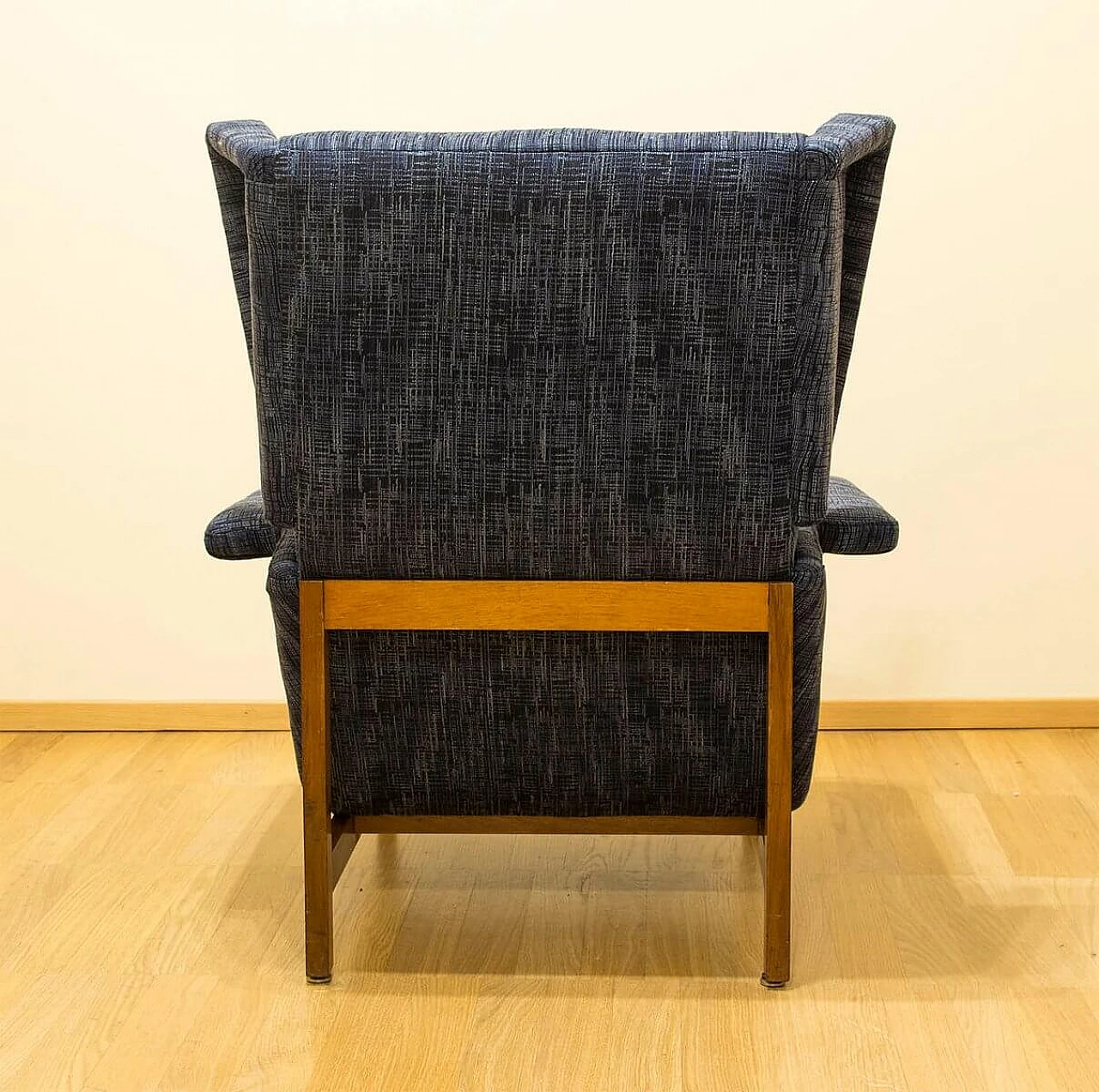 Armchair in poplar and fabric by Gianfranco Frattini, 60s 1395160