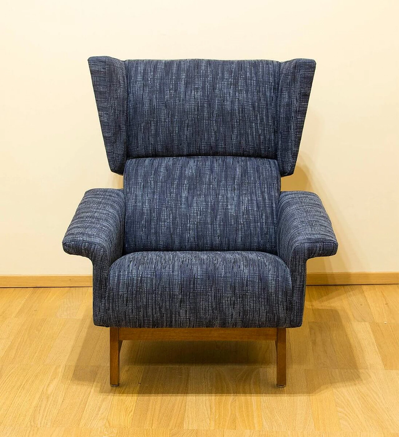 Armchair in poplar and fabric by Gianfranco Frattini, 60s 1395161