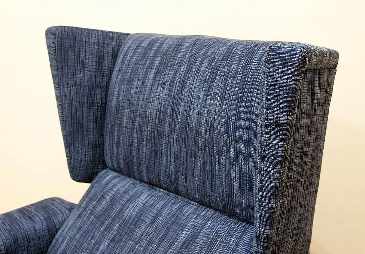 Armchair in poplar and fabric by Gianfranco Frattini, 60s 1395164