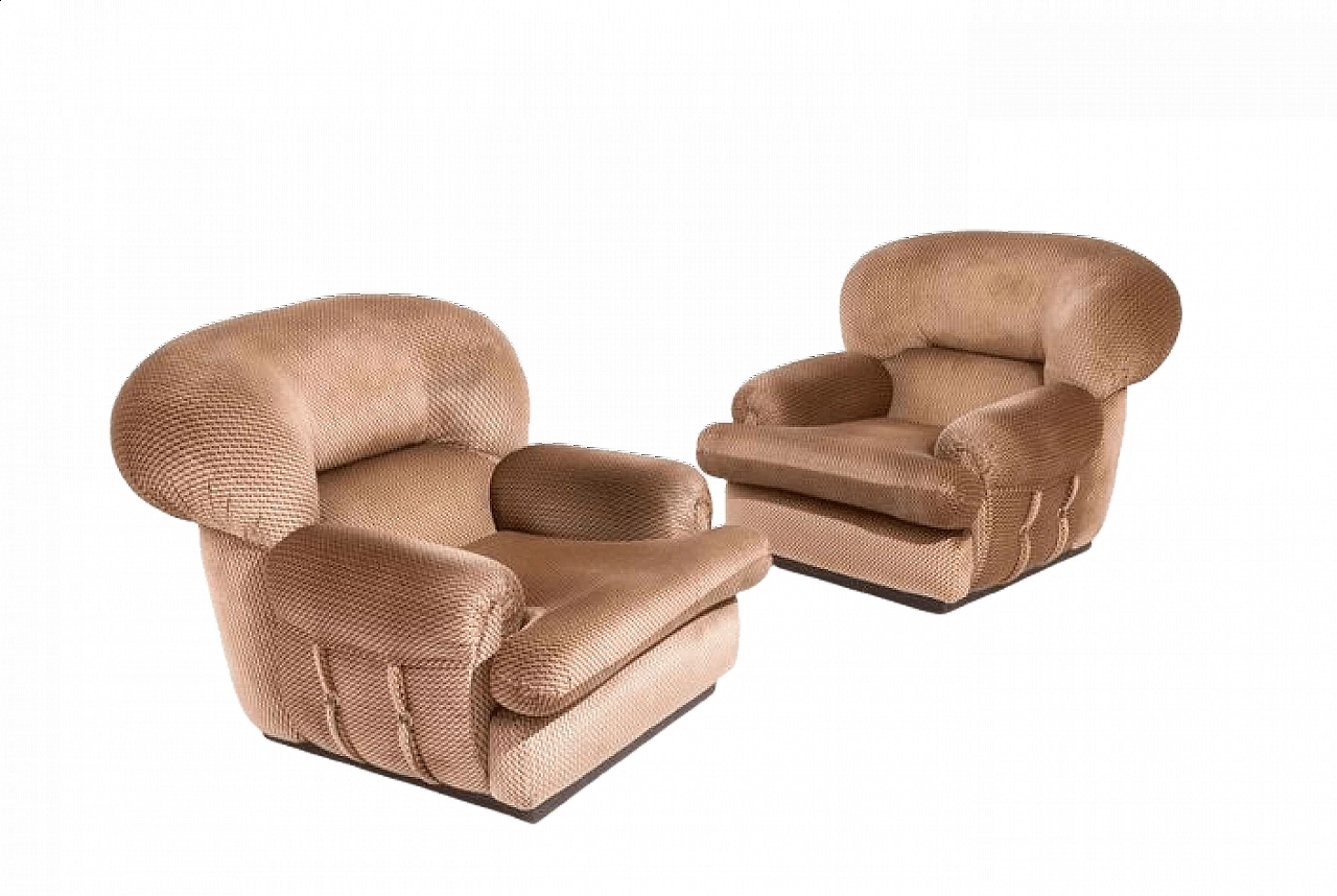 Pair of Woops velvet armchairs by Radaelli, 1970s 1395275