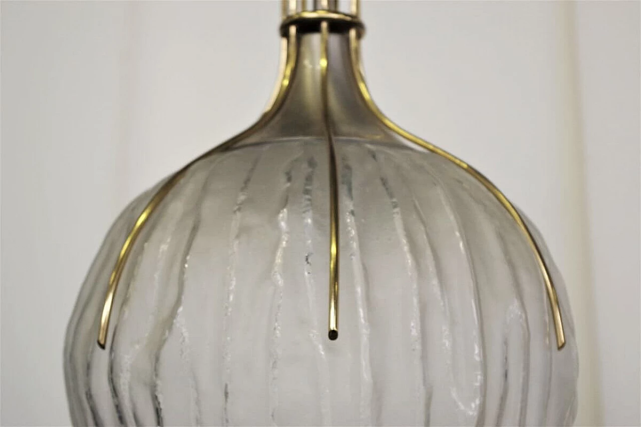 Sphere chandelier in glass and brass, 50s 1395565