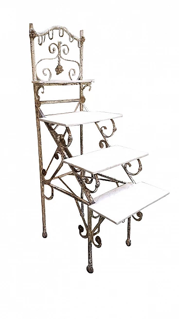 Marble and wrought iron shelf display, 19th century