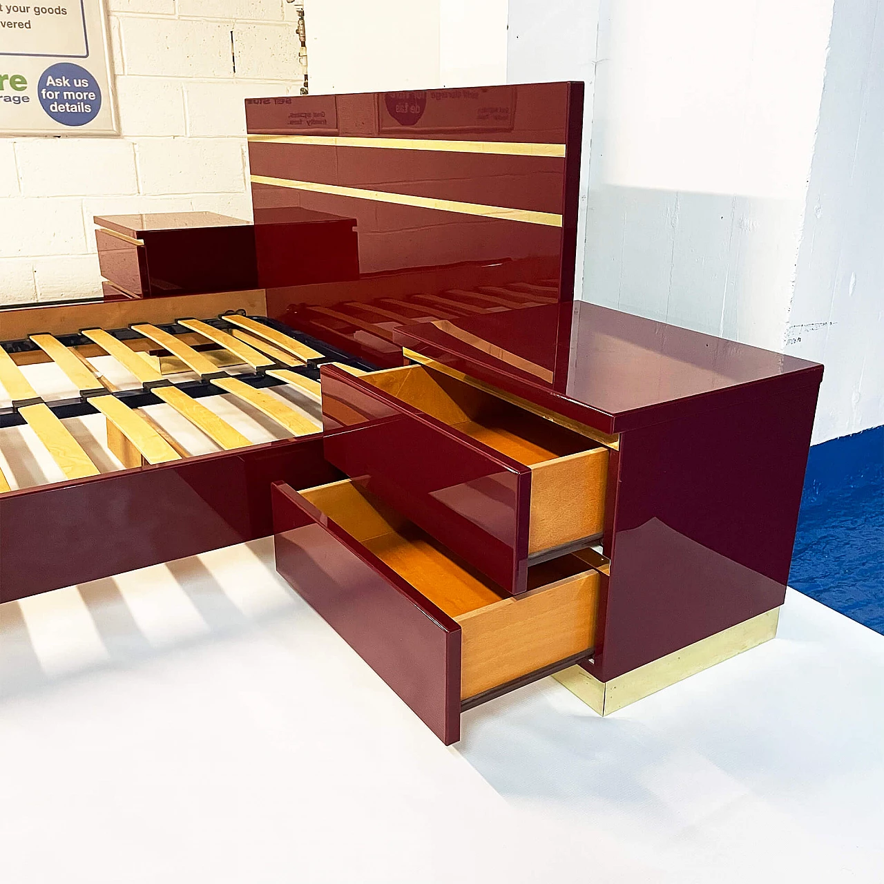 Double bed and bedside tables by Eric Maville, 1970s 1395697