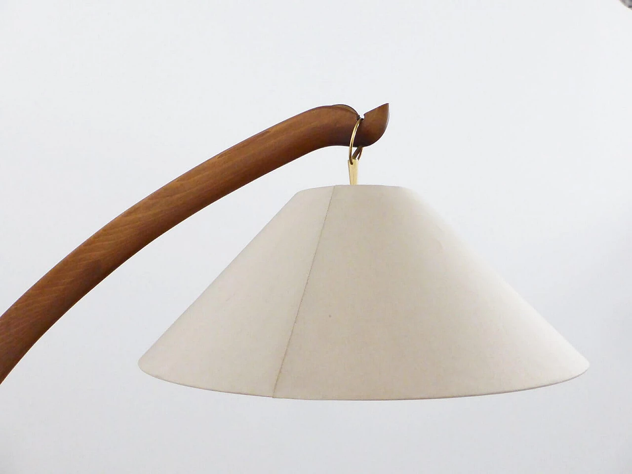 Bent beech and fabric arch floor lamp, 1950s 1395927