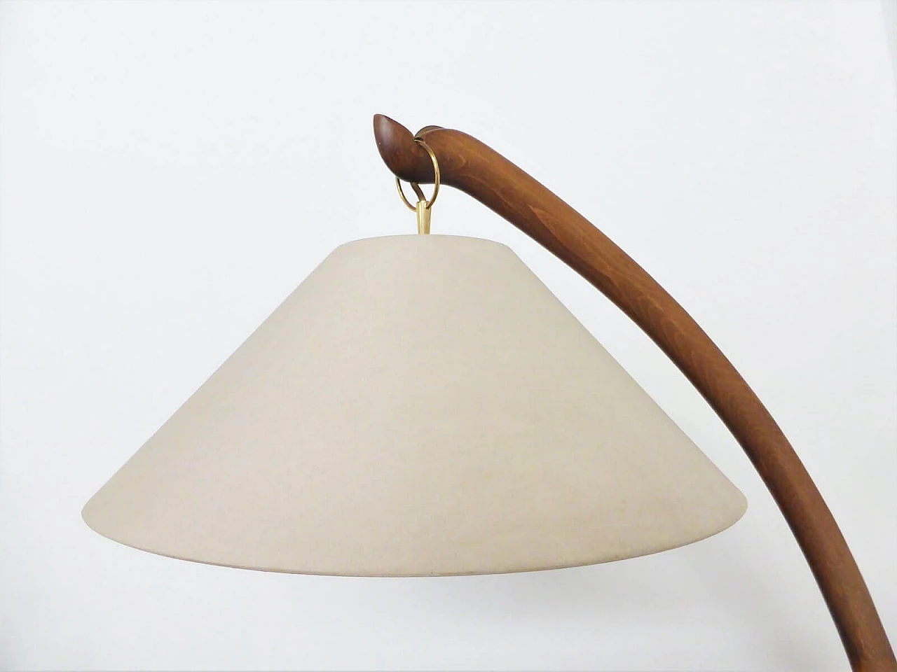 Bent beech and fabric arch floor lamp, 1950s 1395931