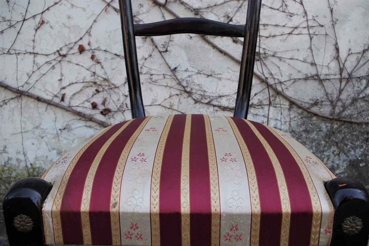 Coppia di sedie Chiavarine in mogano con seduta in tessuto di Paolo Buffa, anni '50 1396050