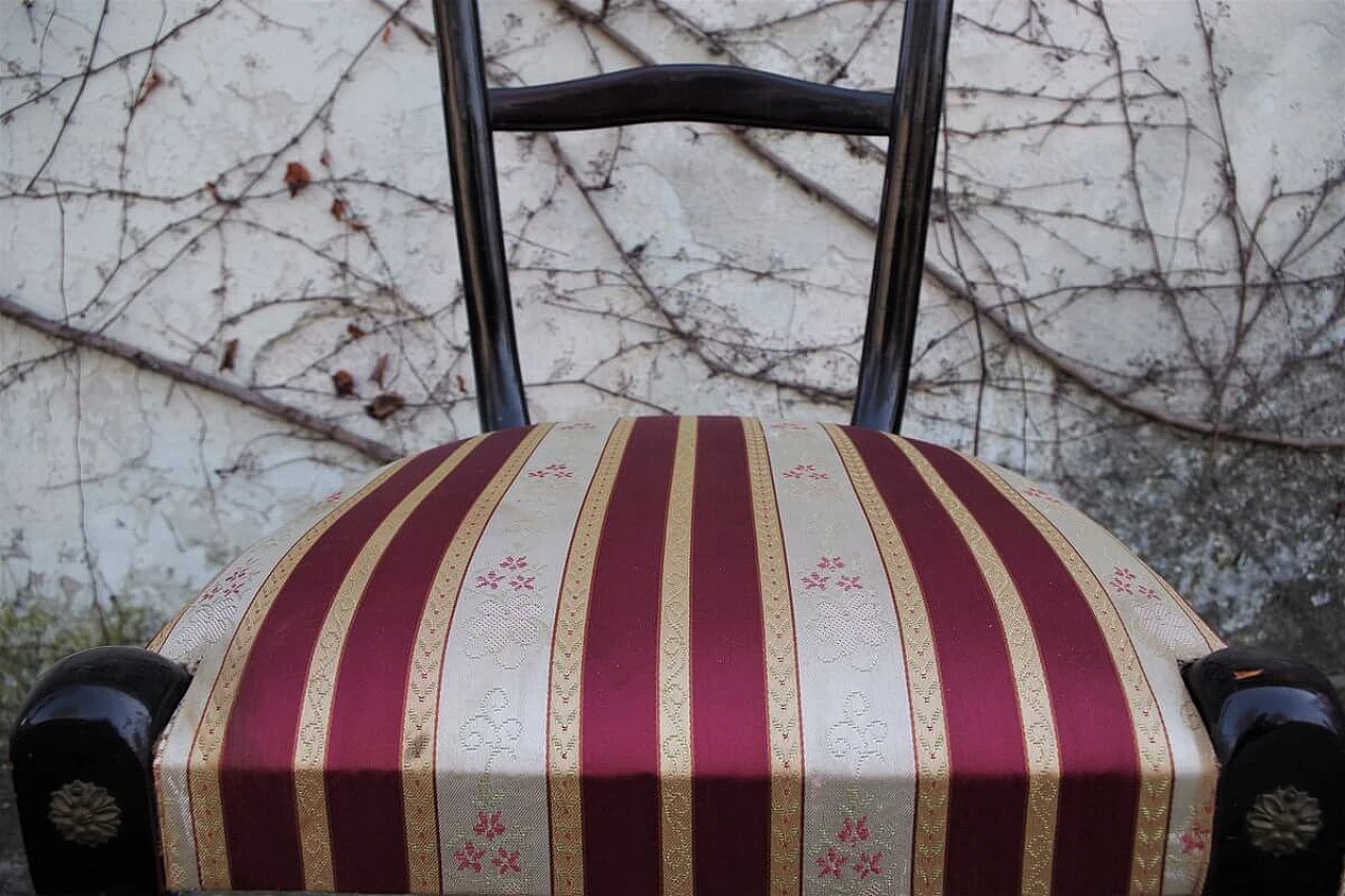 Pair of Chiavarine chairs in mahogany with fabric seat by Paolo Buffa, 50s 1396050