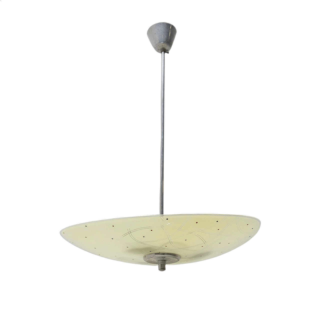 Suspension lamp with decorated lampshade, 1960s 1396141