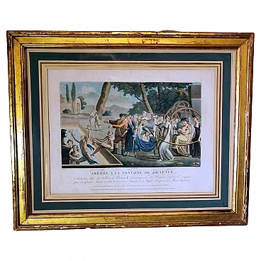 Jean Baptiste Morret, acquaforte francese con soggetto allegorico, '800