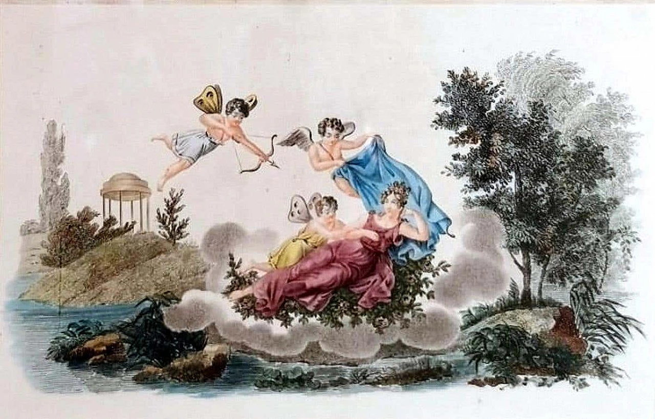 Nargeol Adrien, pair of watercolour prints with gilded frames, 19th century 1396318