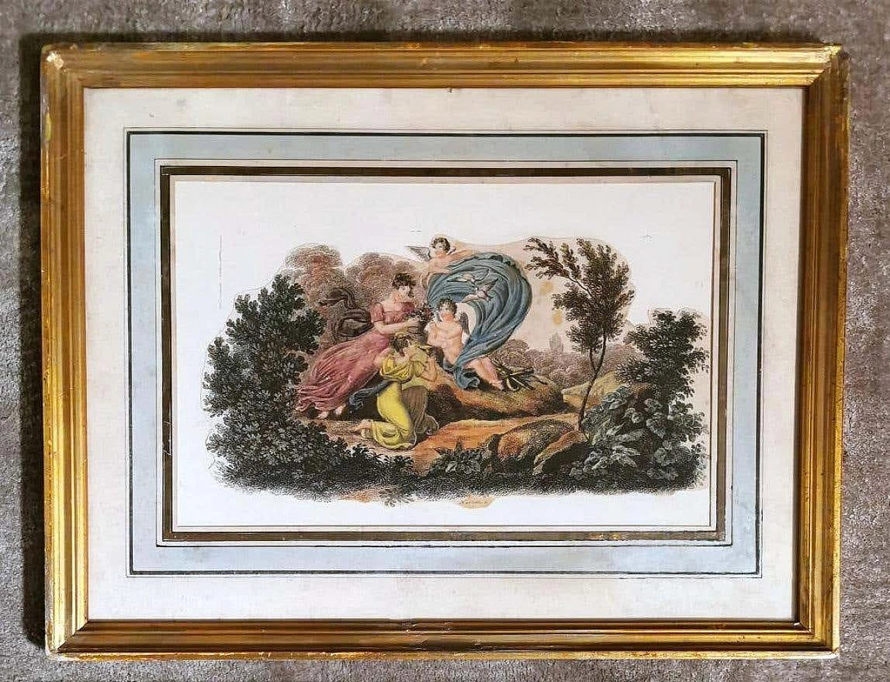 Nargeol Adrien, pair of watercolour prints with gilded frames, 19th century 1396323