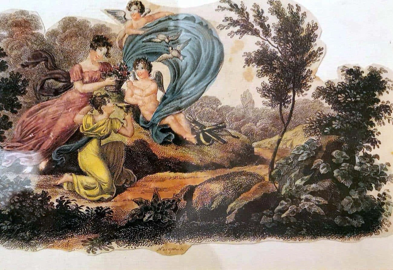 Nargeol Adrien, pair of watercolour prints with gilded frames, 19th century 1396324