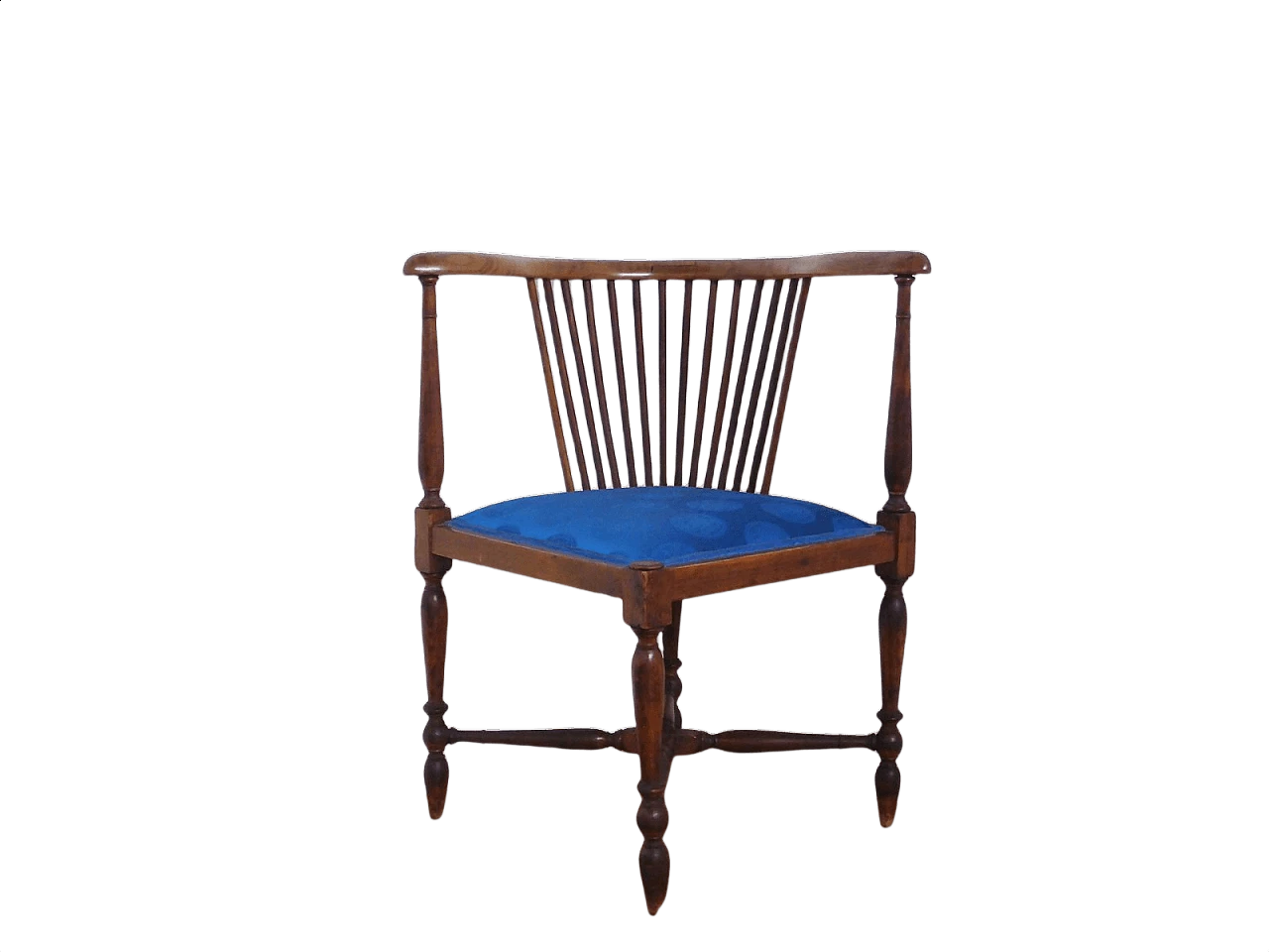 Corner chair in walnut with silk seat, 19th century 1396509