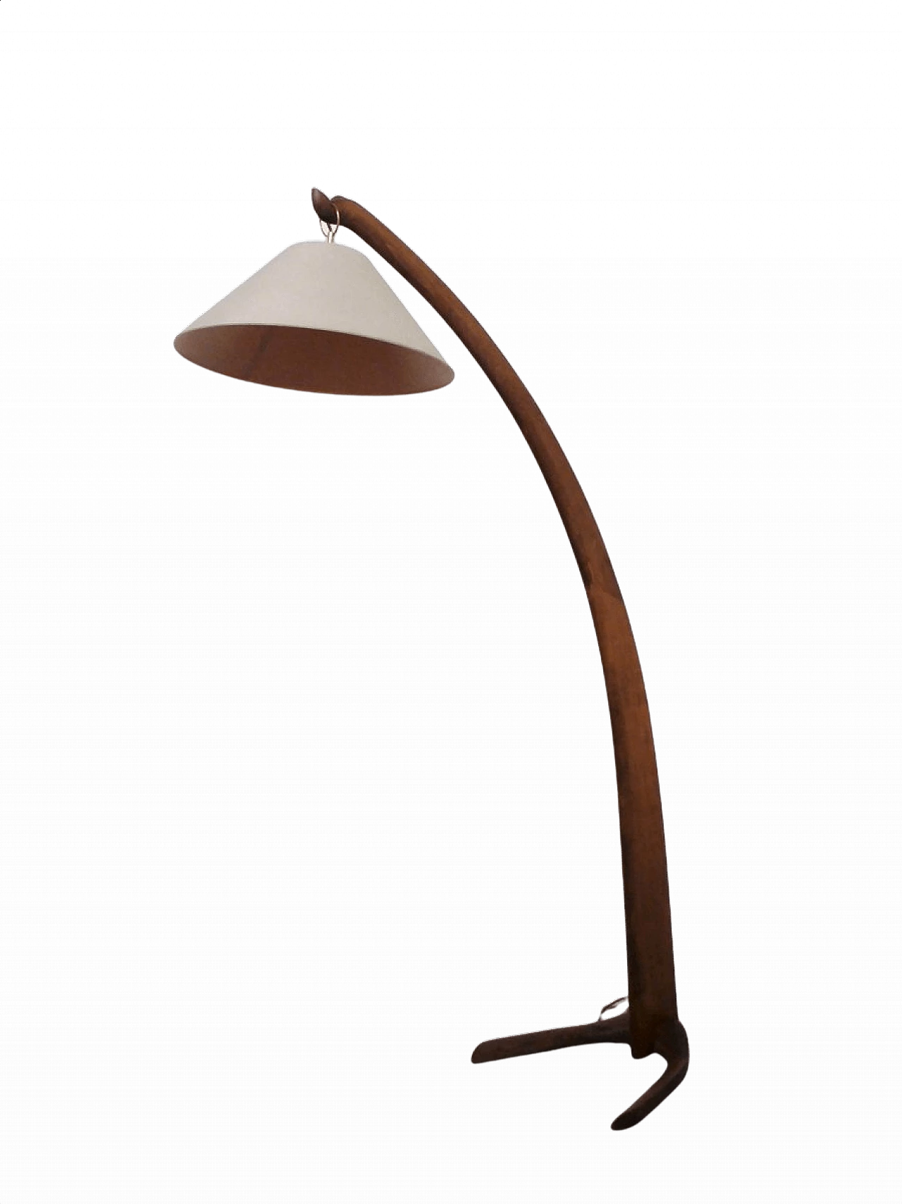 Bent beech and fabric arch floor lamp, 1950s 1396542