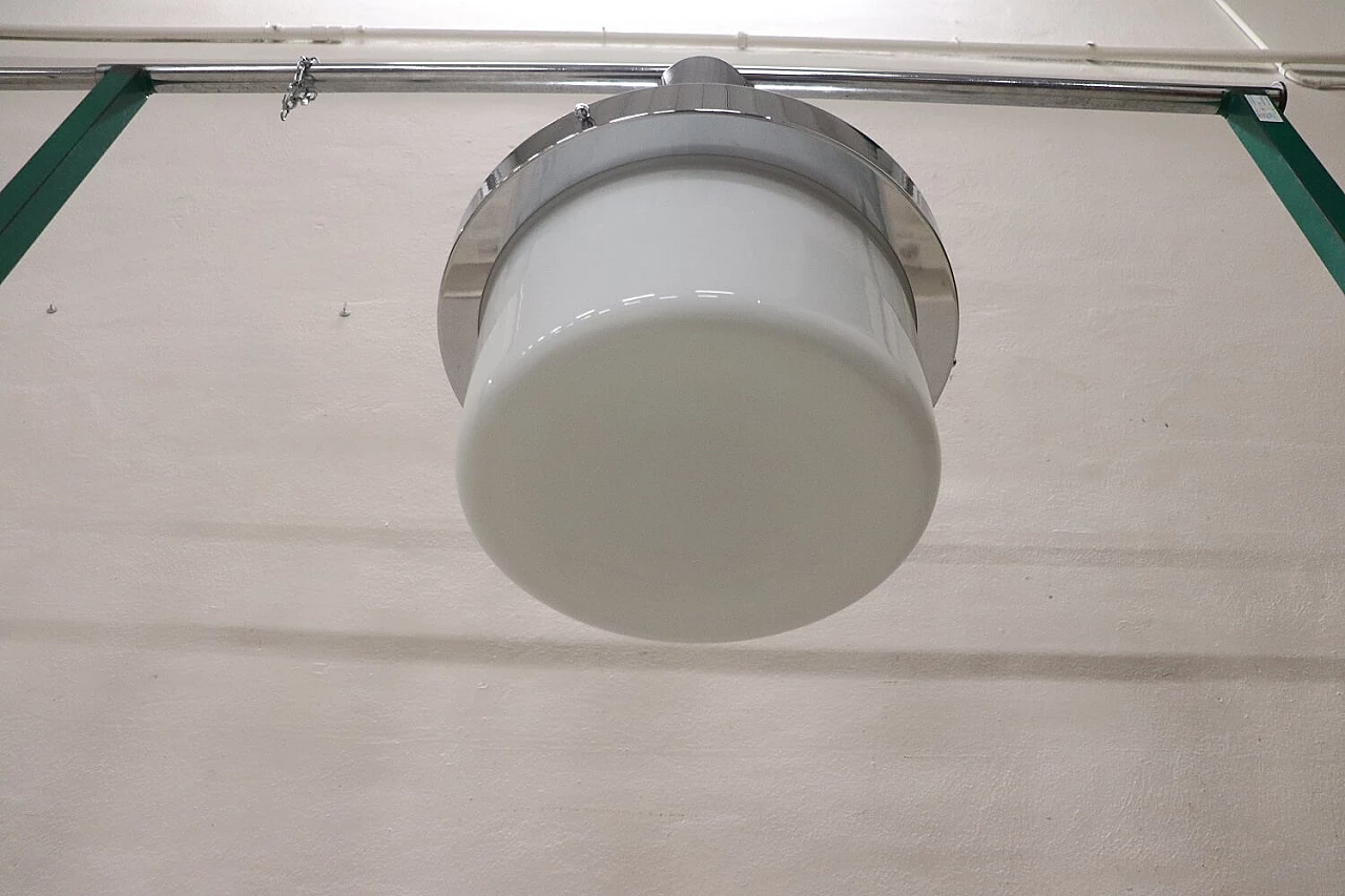 Lampadario in vetro opalino, anni '70 1396641