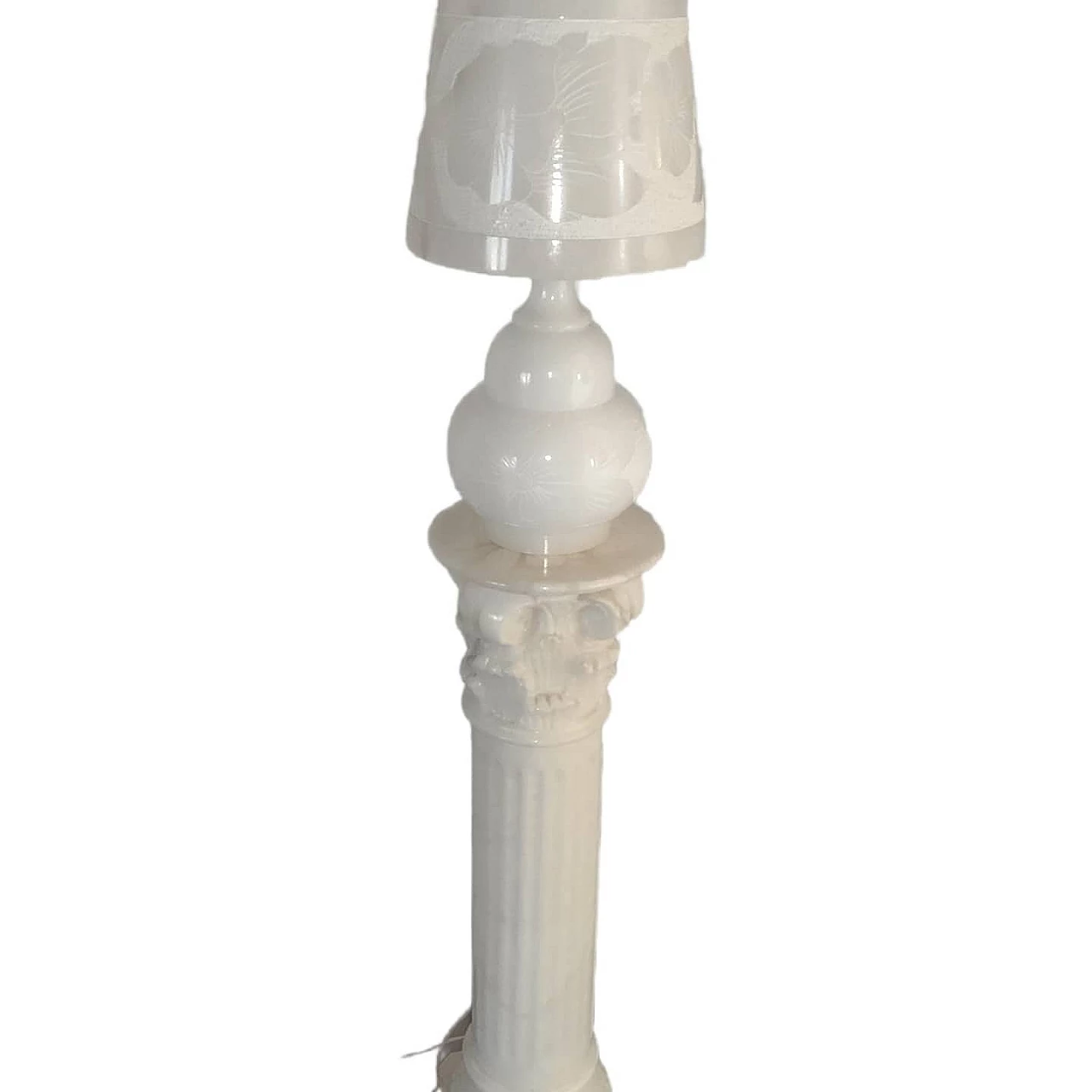 Alabaster floor lamp with column, 1980s 1396945