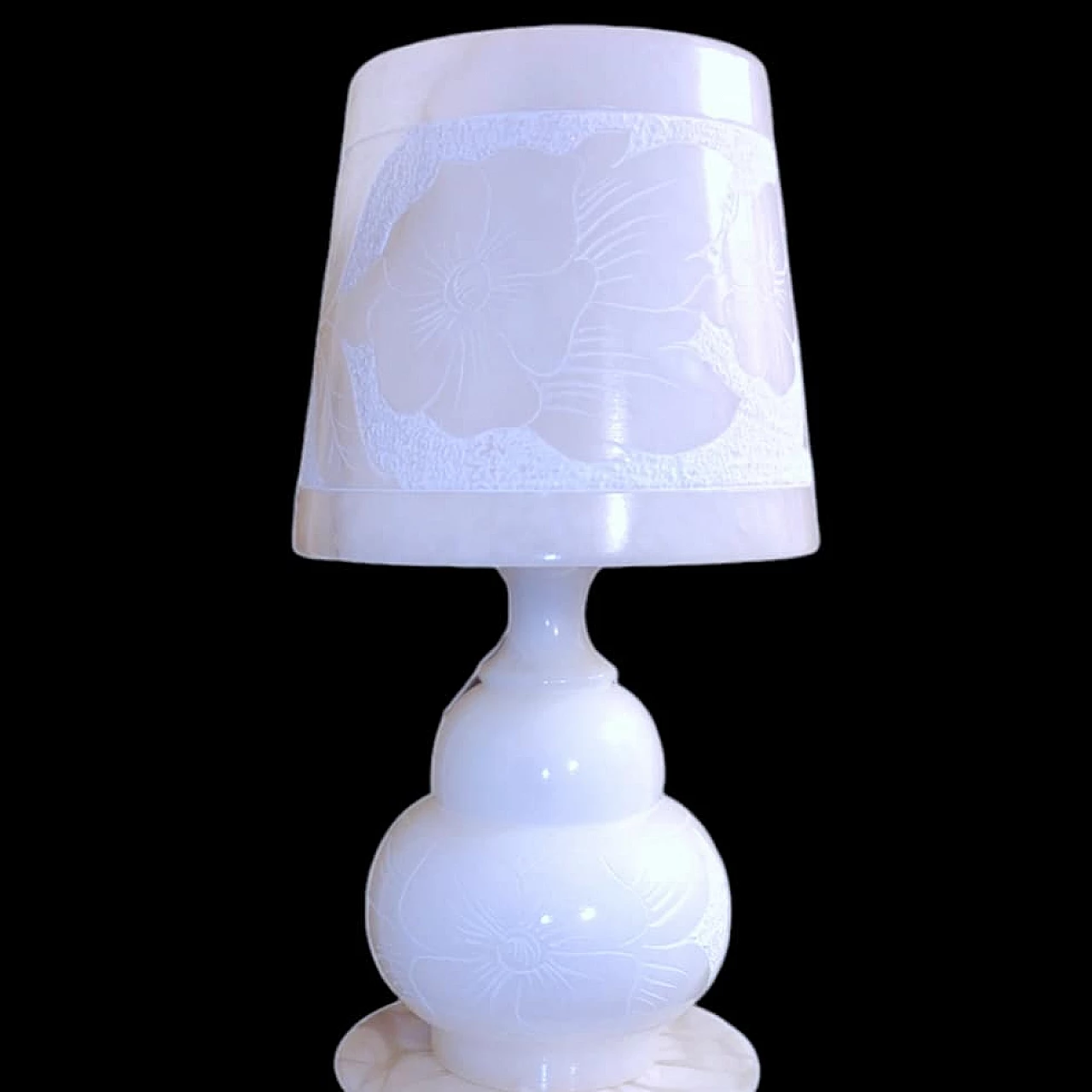 Alabaster floor lamp with column, 1980s 1396946