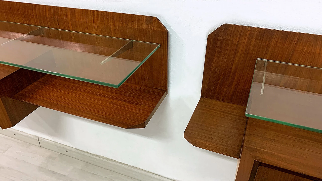 Pair of wall-mounted teak nightstands by Gianni Moscatelli, 1960s 1397430