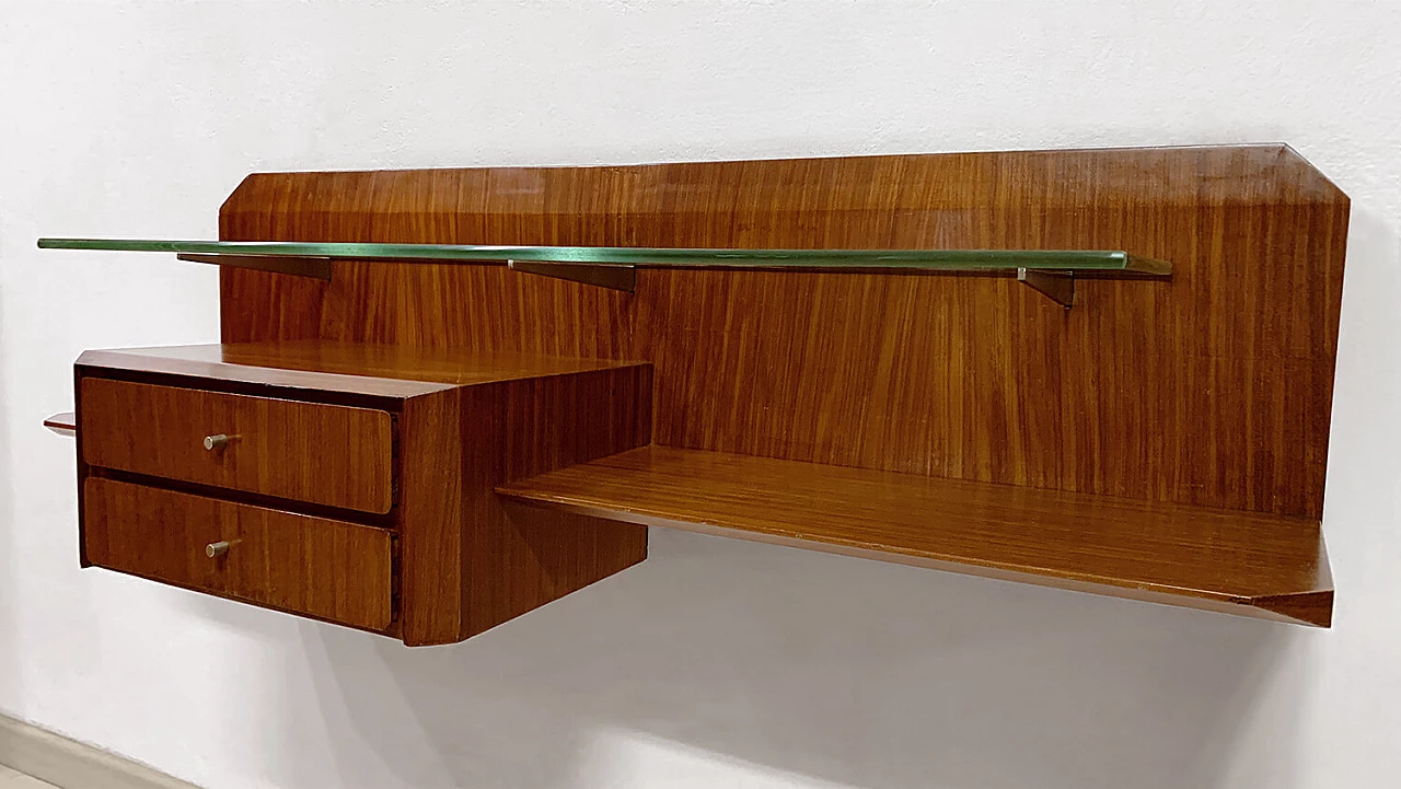 Pair of wall-mounted teak nightstands by Gianni Moscatelli, 1960s 1397434