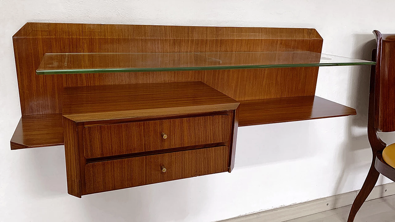 Pair of wall-mounted teak nightstands by Gianni Moscatelli, 1960s 1397444