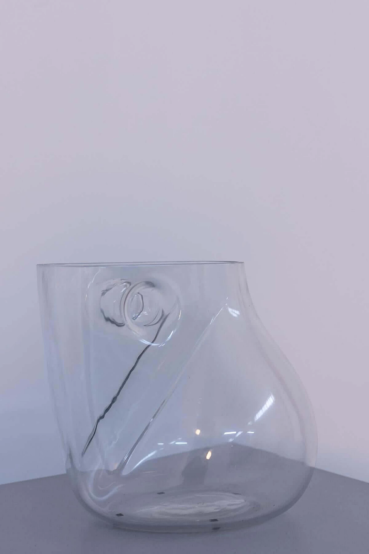 Transparent Murano glass vase by Alfredo Barbini, 1980s 1397492