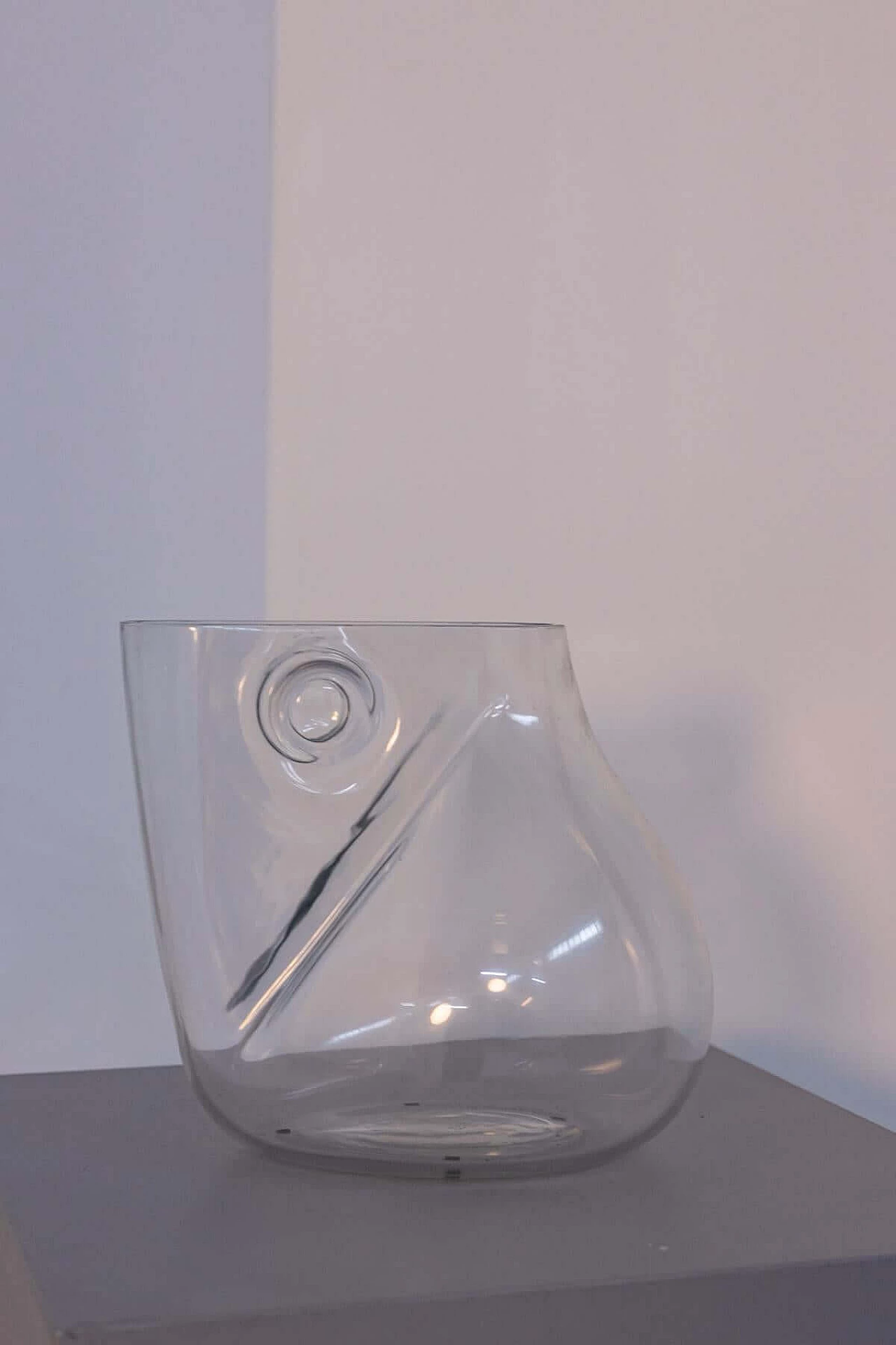 Transparent Murano glass vase by Alfredo Barbini, 1980s 1397494
