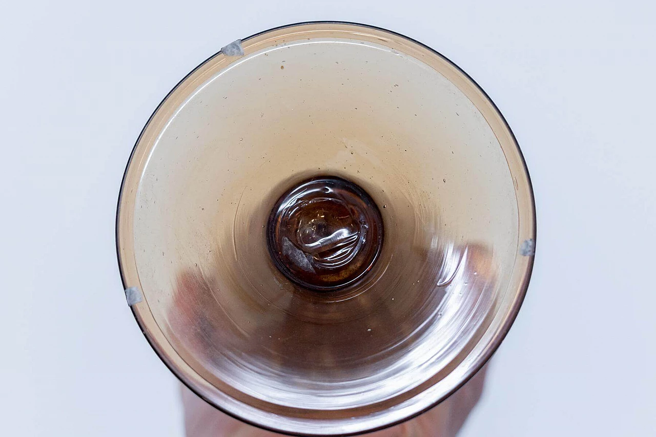 Vaso in vetro di Murano marrone dei Fratelli Toso, anni '20 1397651