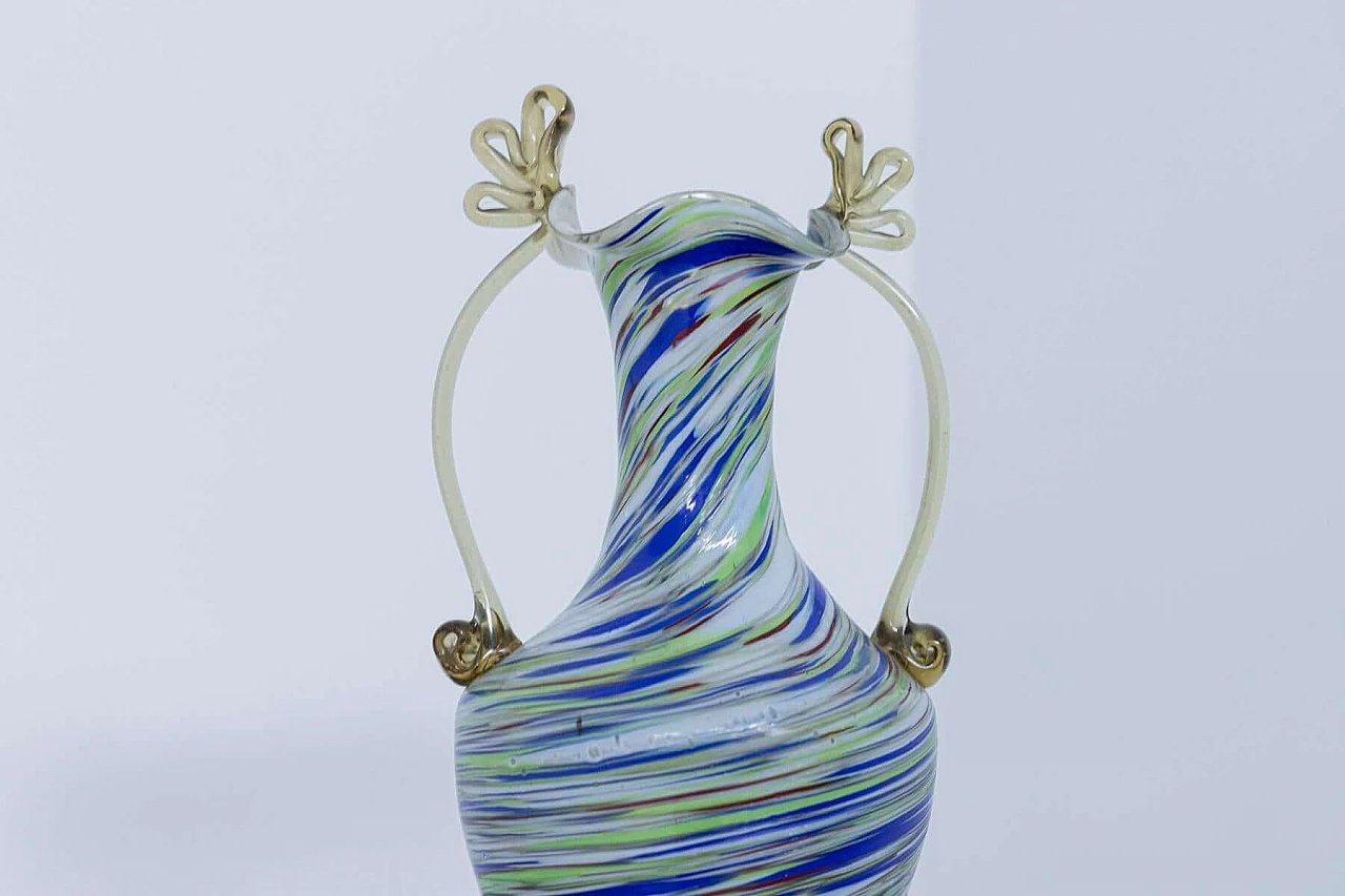 Vaso in vetro di Murano colorato Fratelli Toso, anni '20 1397674