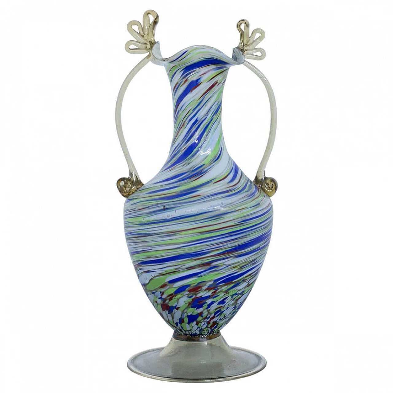 Vaso in vetro di Murano colorato Fratelli Toso, anni '20 1397675