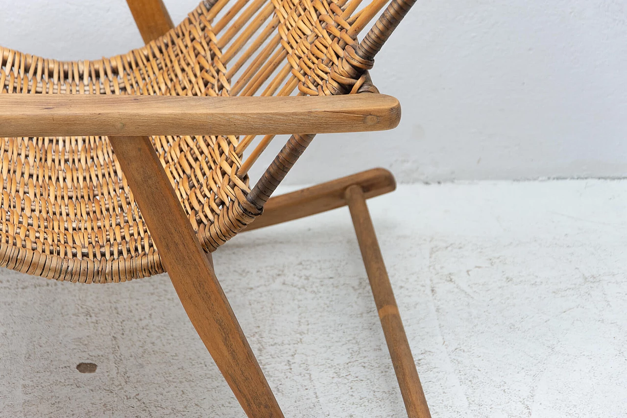 Sedia a dondolo in vimini, anni '60 1397697