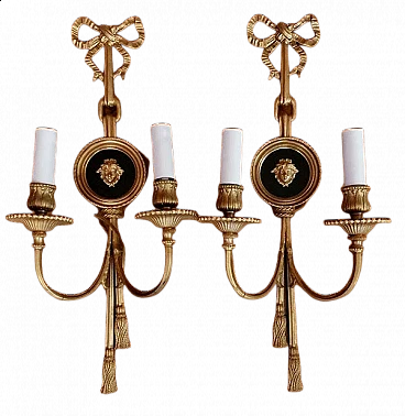 Coppia di applique in bronzo, anni '40