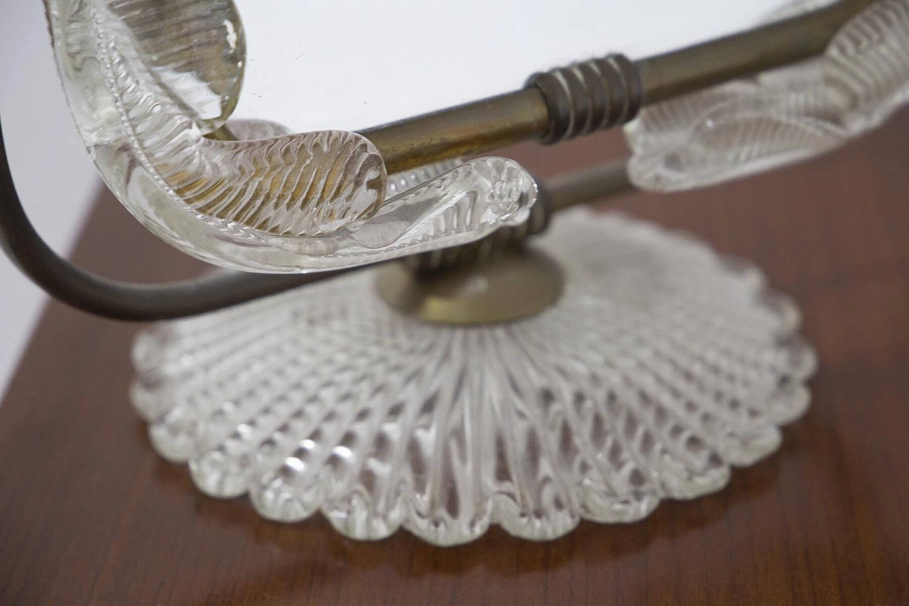 Coppia di specchi da tavolo con montatura in ottone di Barovier e Toso, anni '50 1397836