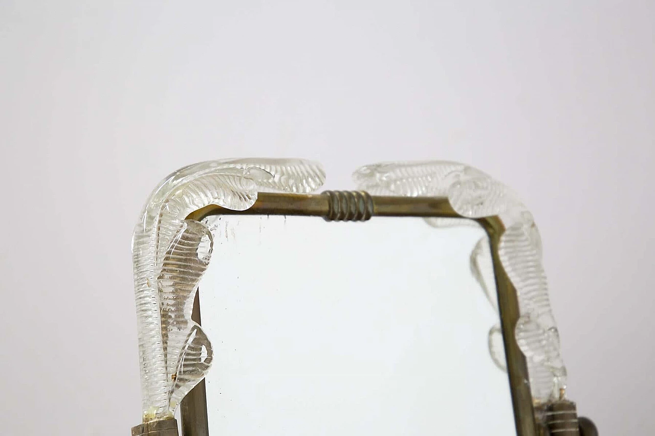 Pair of table mirrors with brass frames by Barovier and Toso, 1950s 1397838