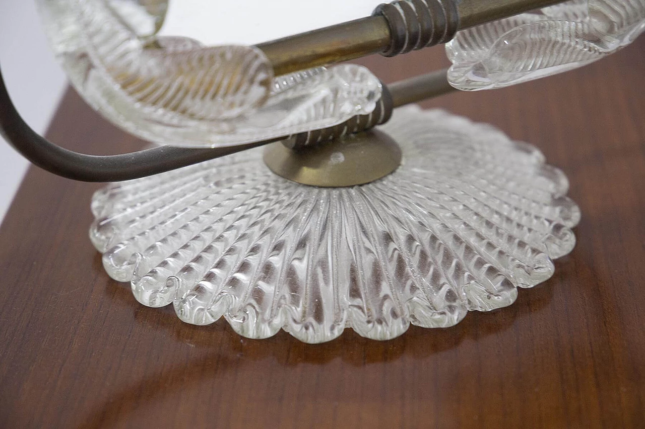 Coppia di specchi da tavolo con montatura in ottone di Barovier e Toso, anni '50 1397839