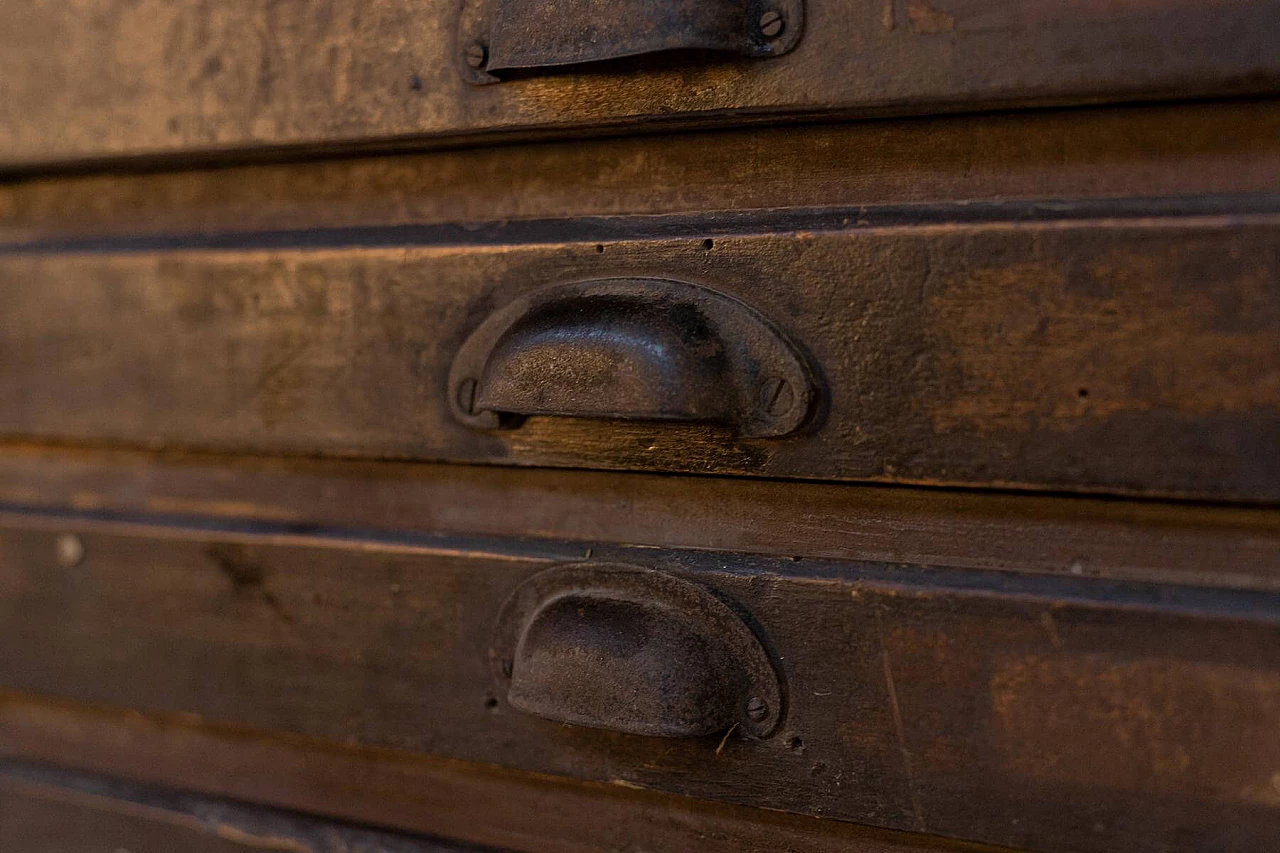 Wooden typographic chest of drawers with original mark, 20th century 1397888