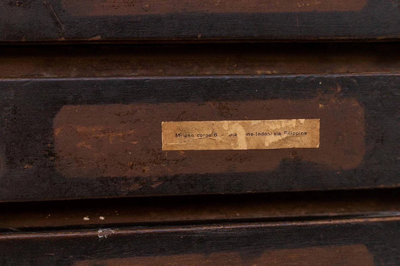 Wooden typographic chest of drawers with original mark, 20th century 1397893