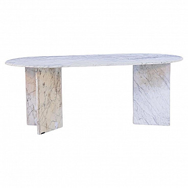Tavolo in marmo bianco nello stile di Massimo Vignelli, anni '60
