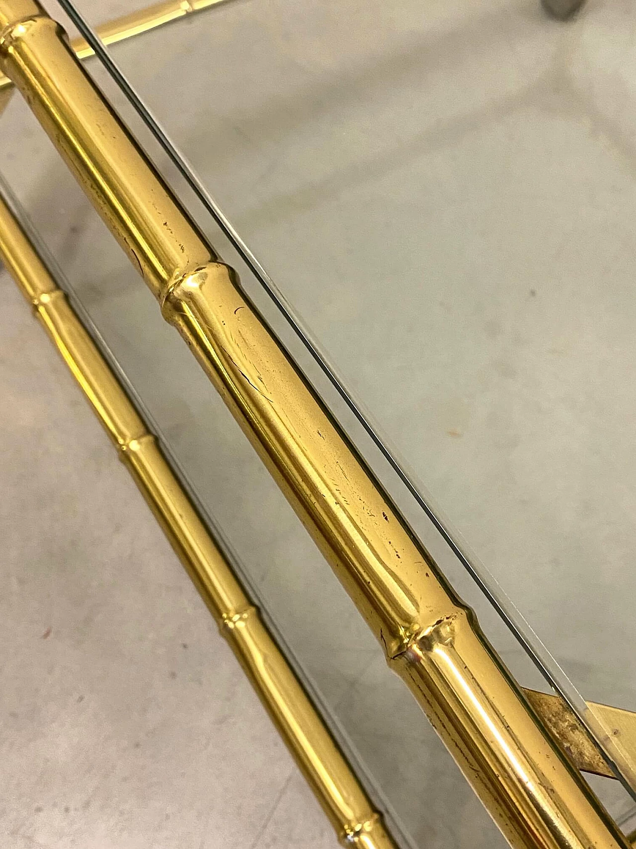 Pair of brass coffee tables in bamboo shape, 1970s 1398166