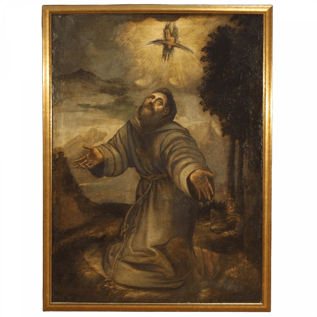 San Francesco, dipinto italiano olio su tela, '600 1398784