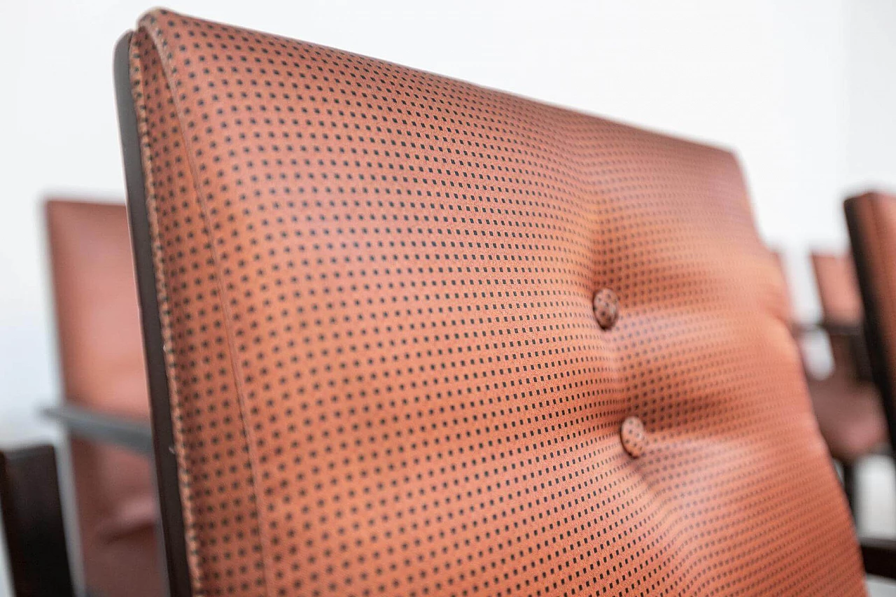 12 Sedie da barca in legno e raso rosa, anni '50 1399067