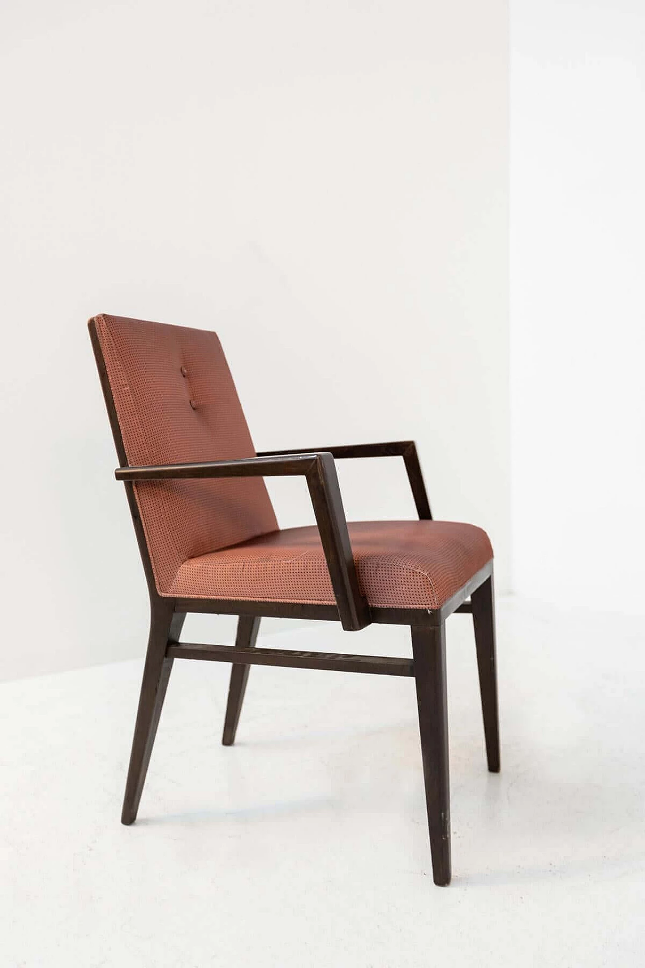 12 Sedie da barca in legno e raso rosa, anni '50 1399071