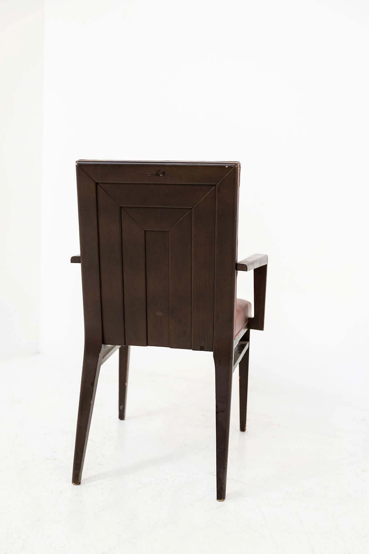 12 Sedie da barca in legno e raso rosa, anni '50 1399073