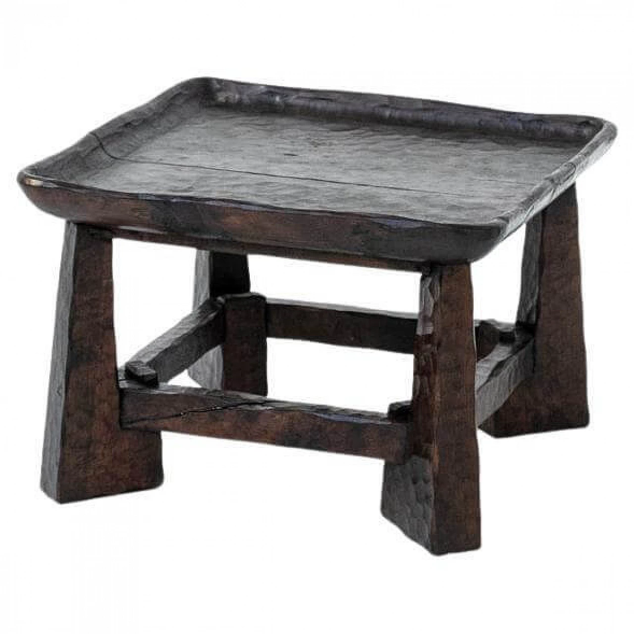 Tavolino in legno intagliato di Jean Touret, anni '50 1399160