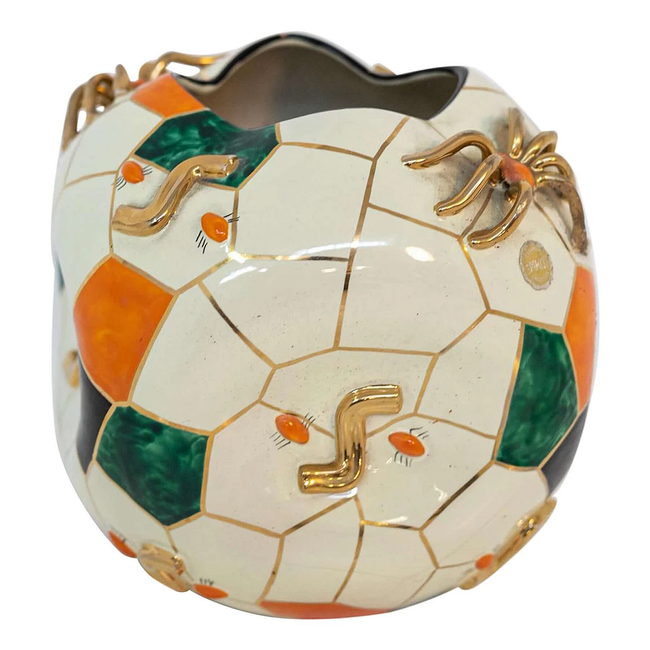 Ragno multicoloured ceramic vase n. 1172 Pucci, 1950s 1399283