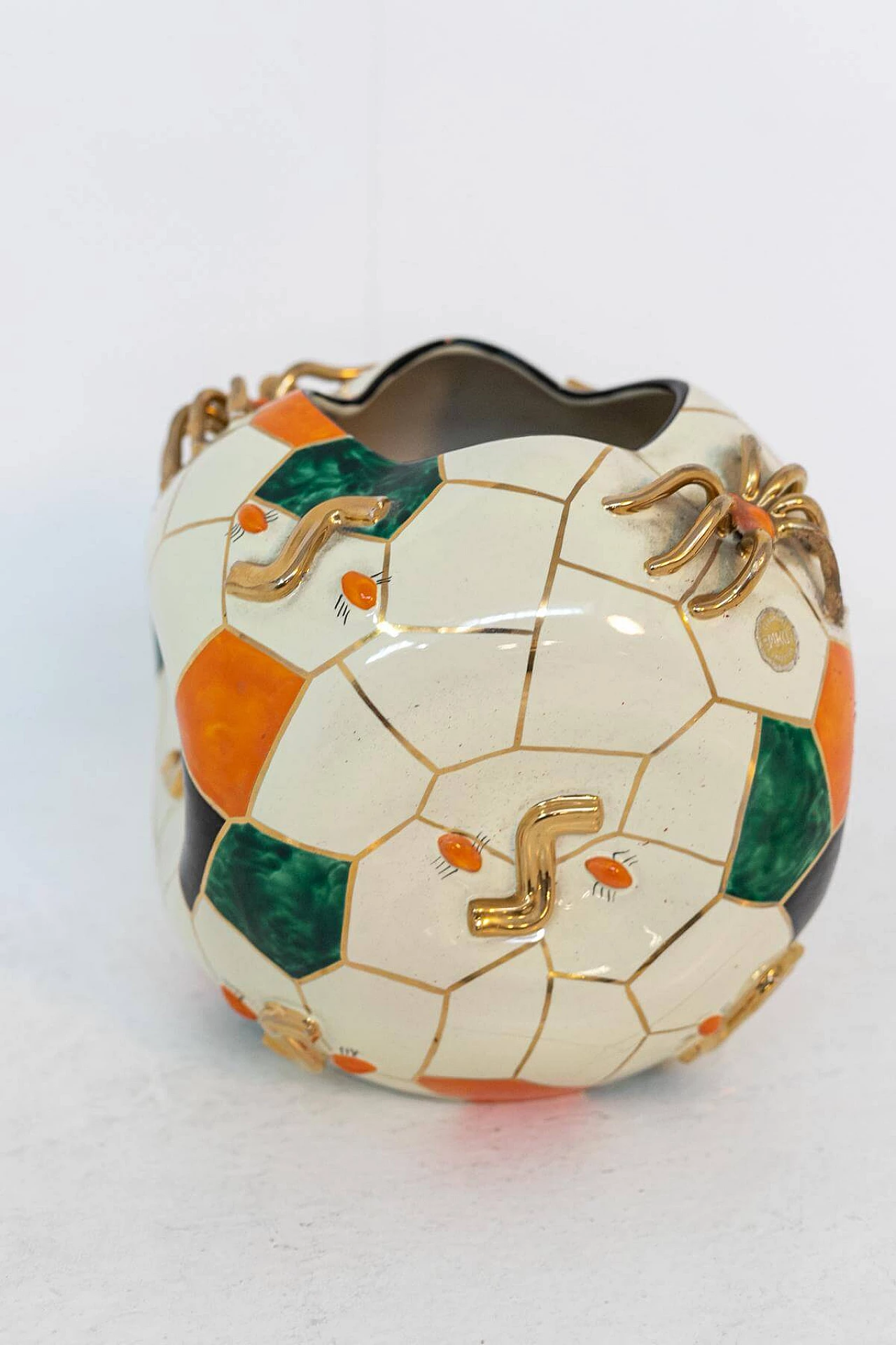 Ragno multicoloured ceramic vase n. 1172 Pucci, 1950s 1399289