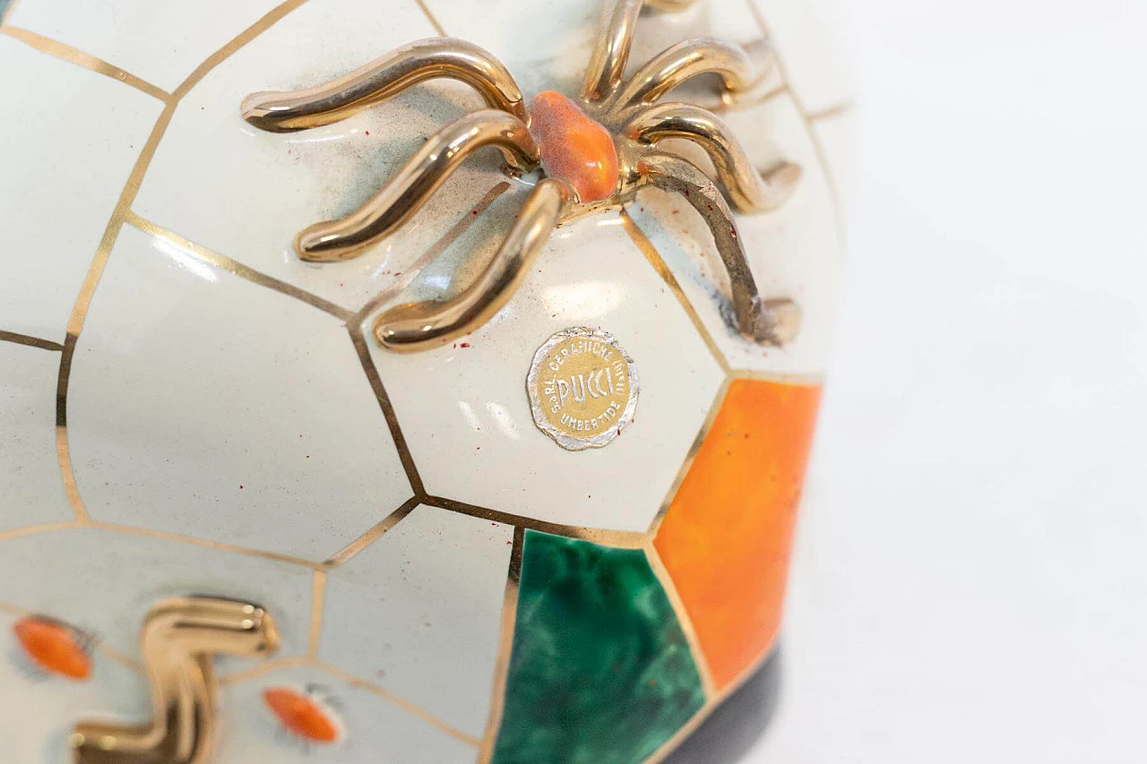 Ragno multicoloured ceramic vase n. 1172 Pucci, 1950s 1399291