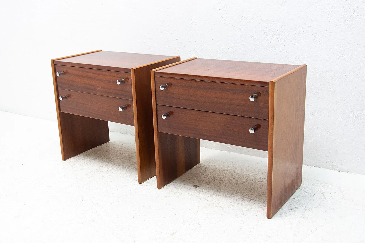 Pair of mahogany veneered bedside tables manufactured by UP Zavody, 1980s 1399345