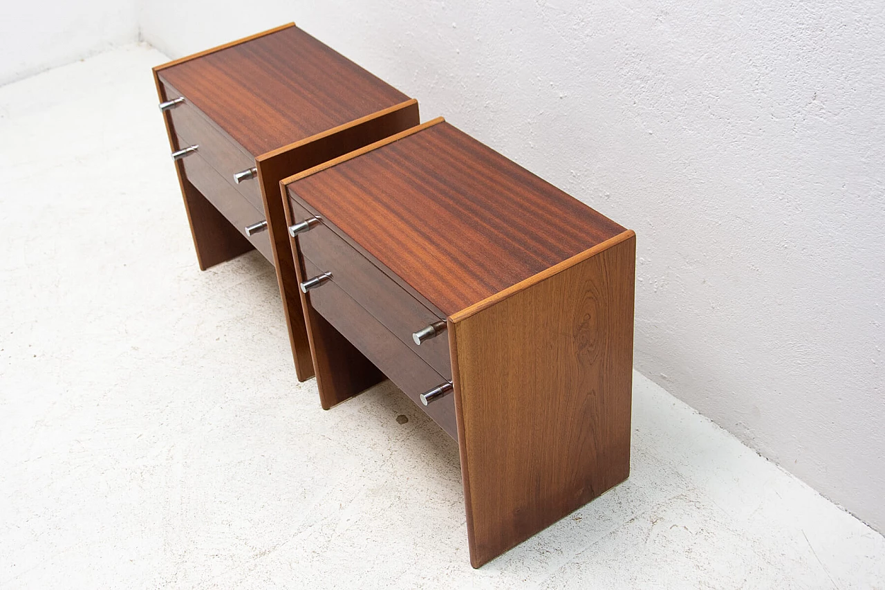 Pair of mahogany veneered bedside tables manufactured by UP Zavody, 1980s 1399346
