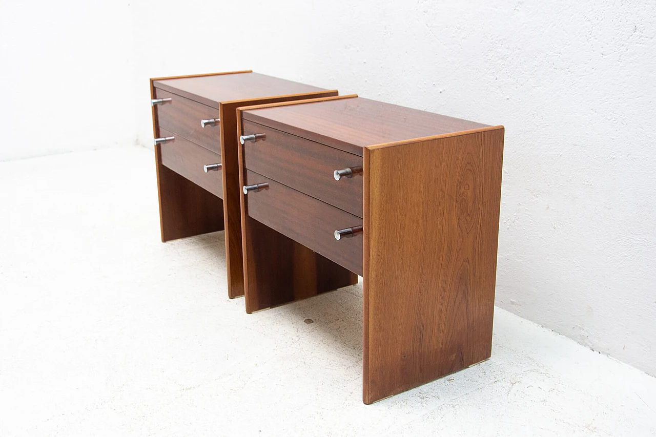 Pair of mahogany veneered bedside tables manufactured by UP Zavody, 1980s 1399347