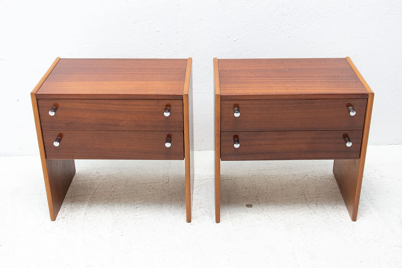 Pair of mahogany veneered bedside tables manufactured by UP Zavody, 1980s 1399362